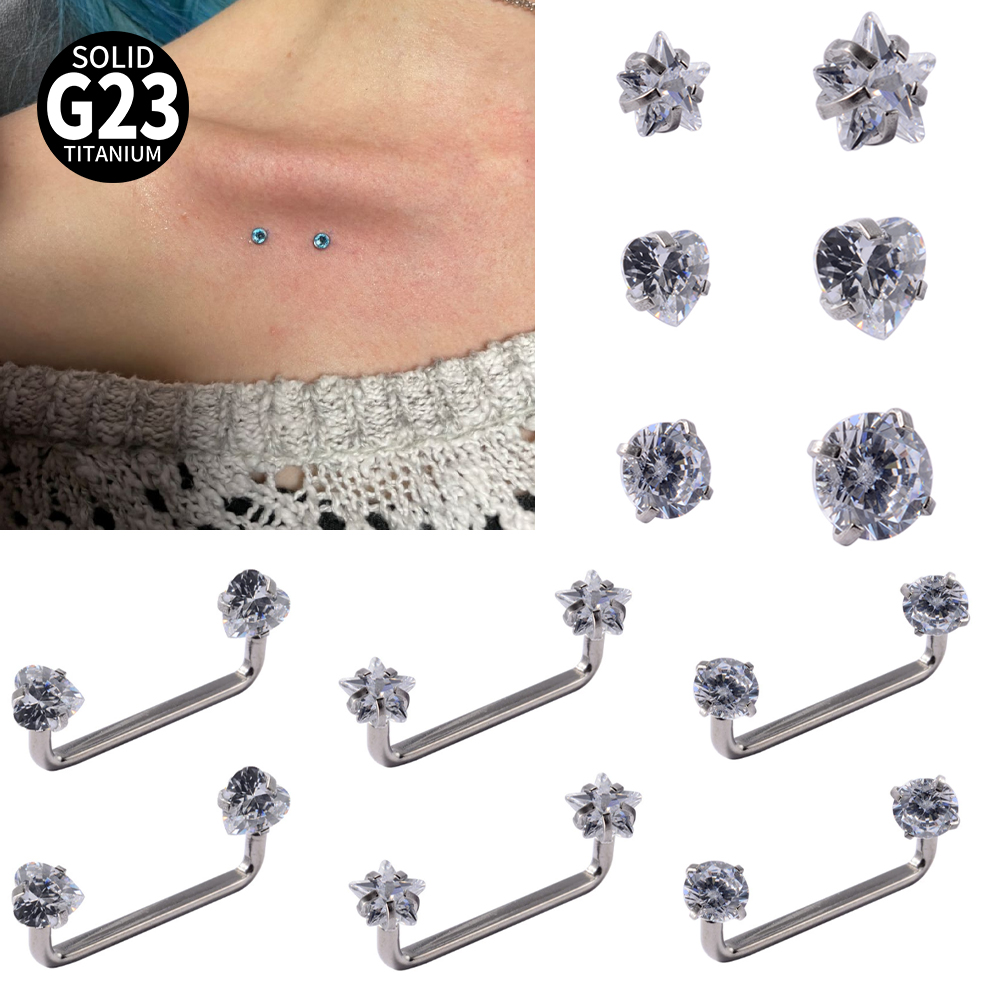Body Jewelry Dermal - 3-1 pçs grau de implante titânio