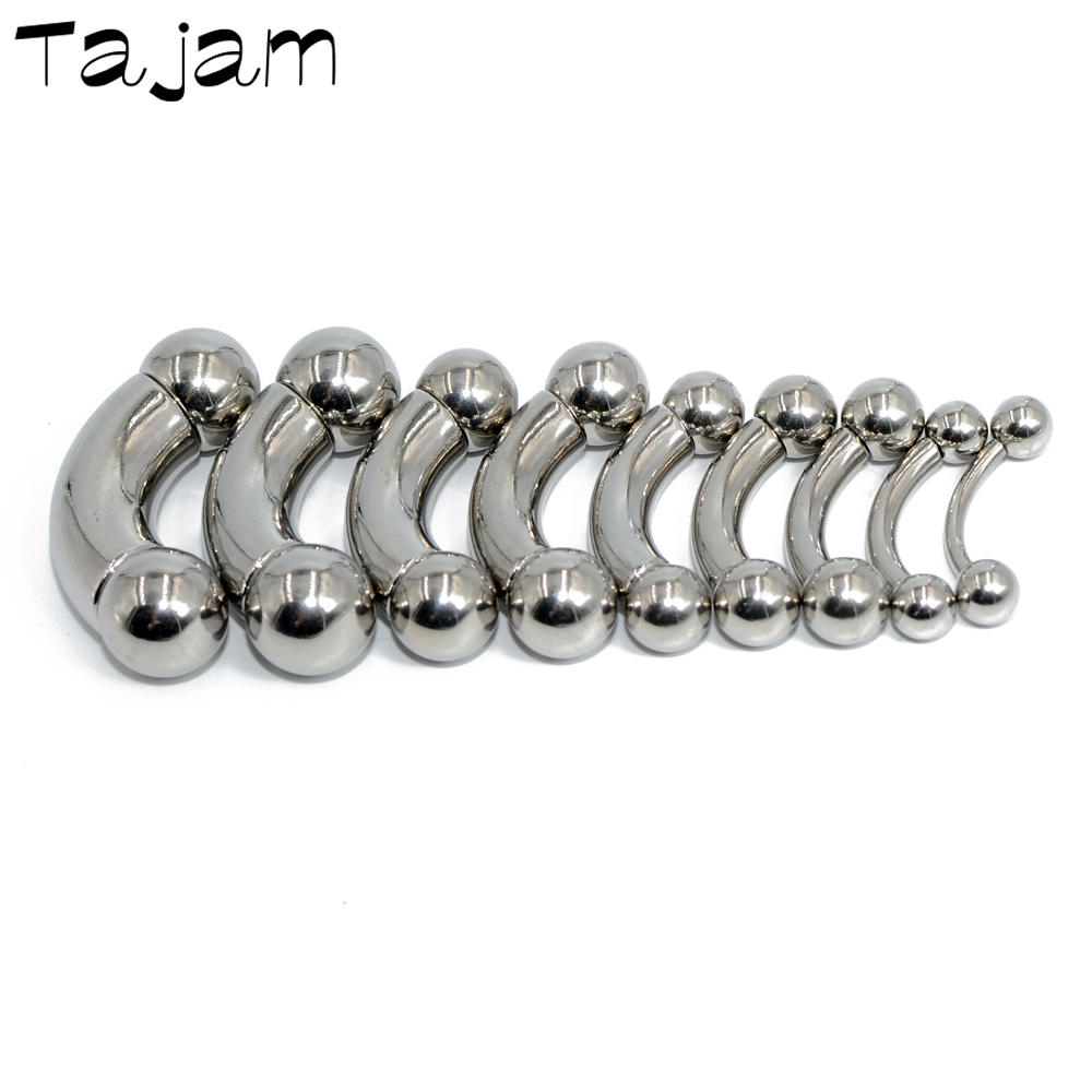 Nipple Bar Curved - Anéis de barra reta de aço