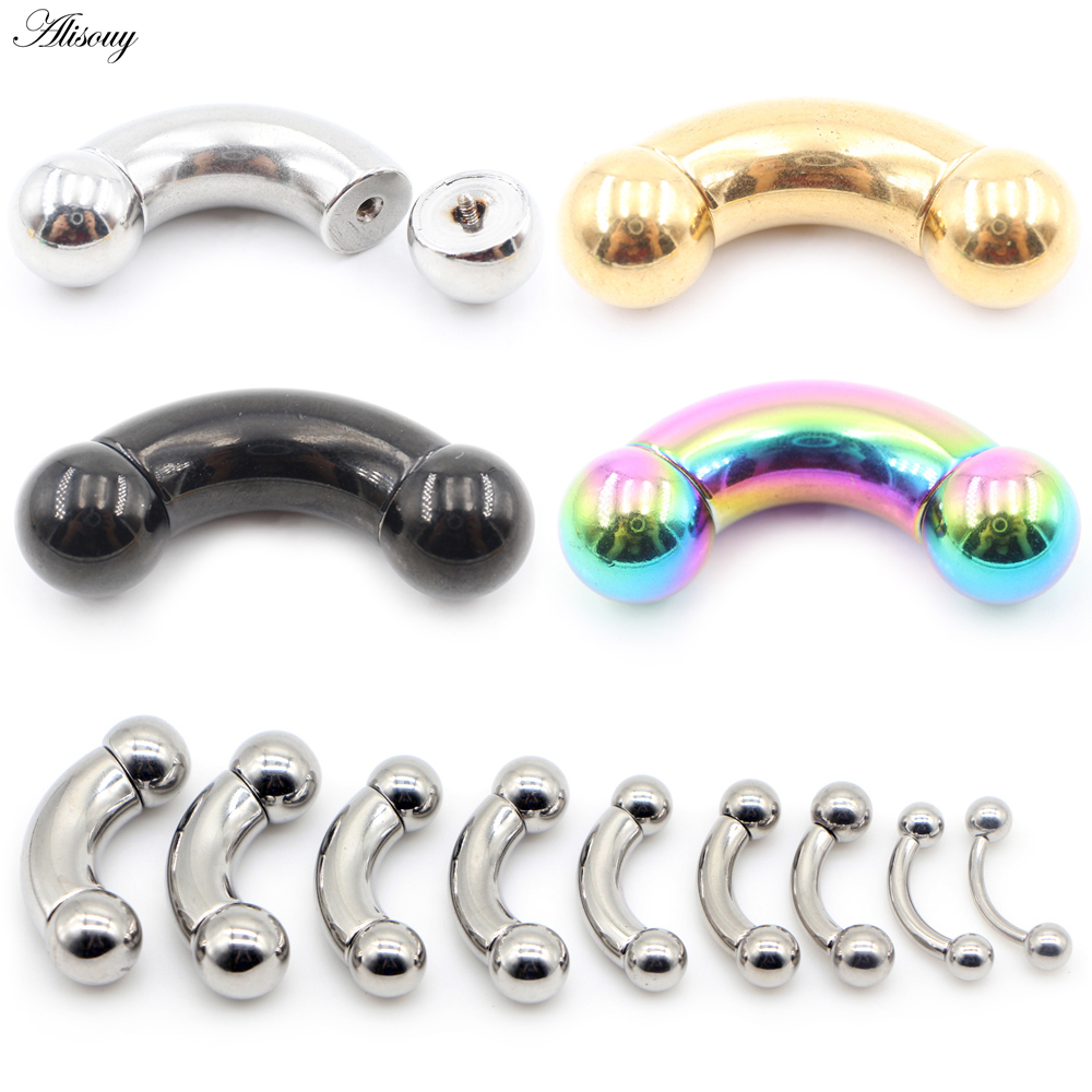 Nipple Bar Curved - Alisouy 1 peça Aço Inoxidável Tamanho