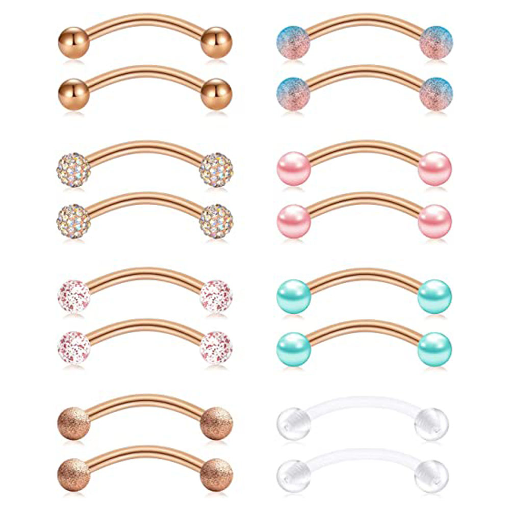 Nipple Bar Curved - Anéis de mamilo longos de aço