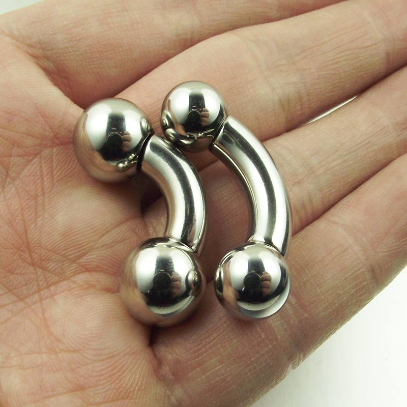 Nipple Bar Curved - Sayao barra curta bola grande de