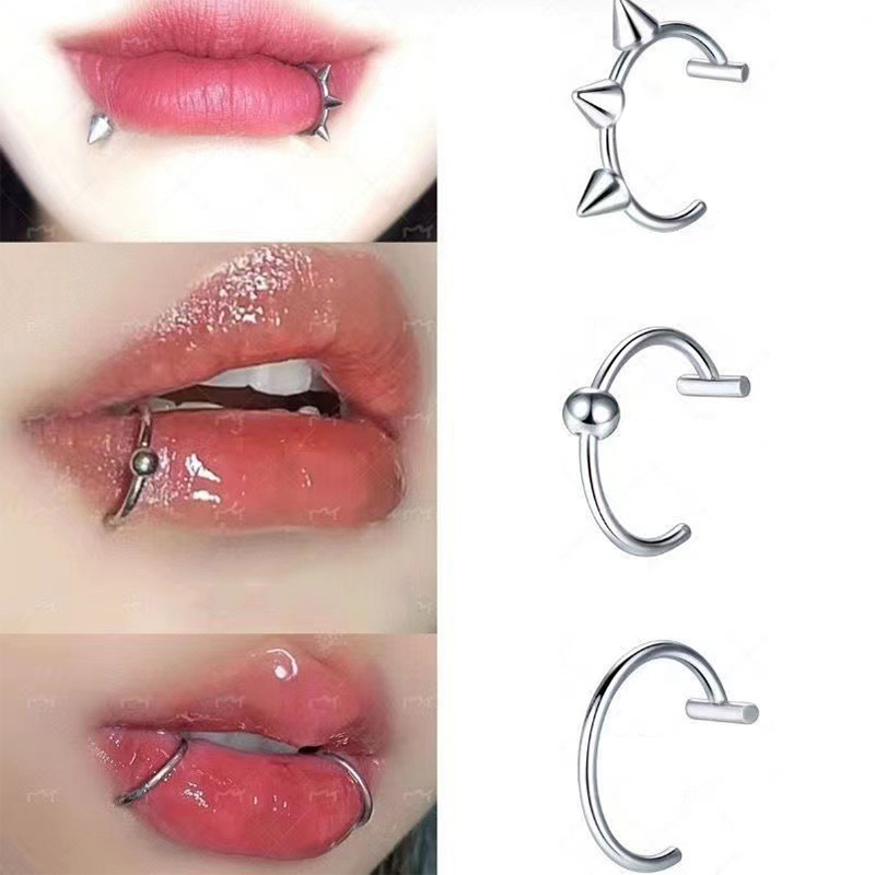 Body Jewelry Lip Ring - Anel de nariz falso de aço