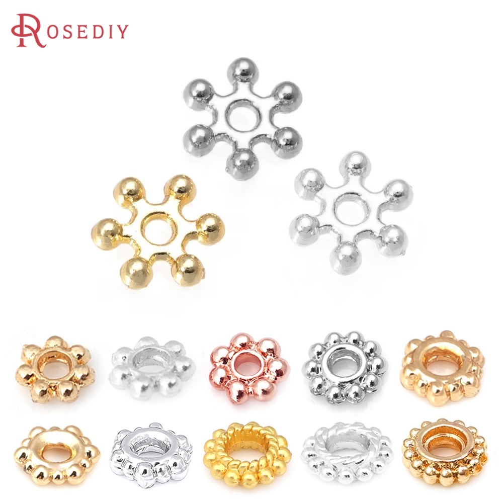 Body Jewelry High Quality - Pulseiras espaçadoras de flores de latão,