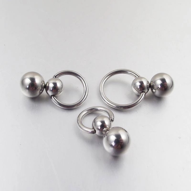 Nipple Bar Curved - Aço inoxidável bola dupla cucúrbita cabaça