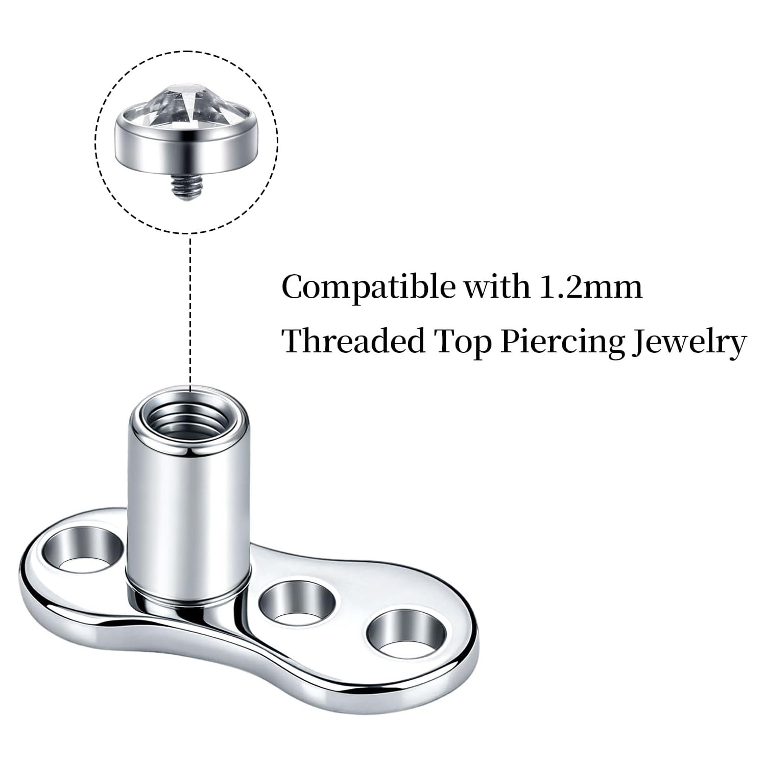 14G Titanium Dermal Tops Micro - Body Jewelry Dermal avaliação e preço