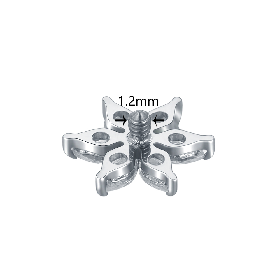 1/5 pçs titânio cristal flor â - Body Jewelry Dermal avaliação e preço