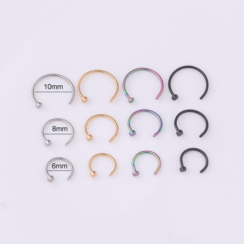 Conjunto de 6 Anéis de Nariz F - Body Jewelry Lip Ring avaliação e preço