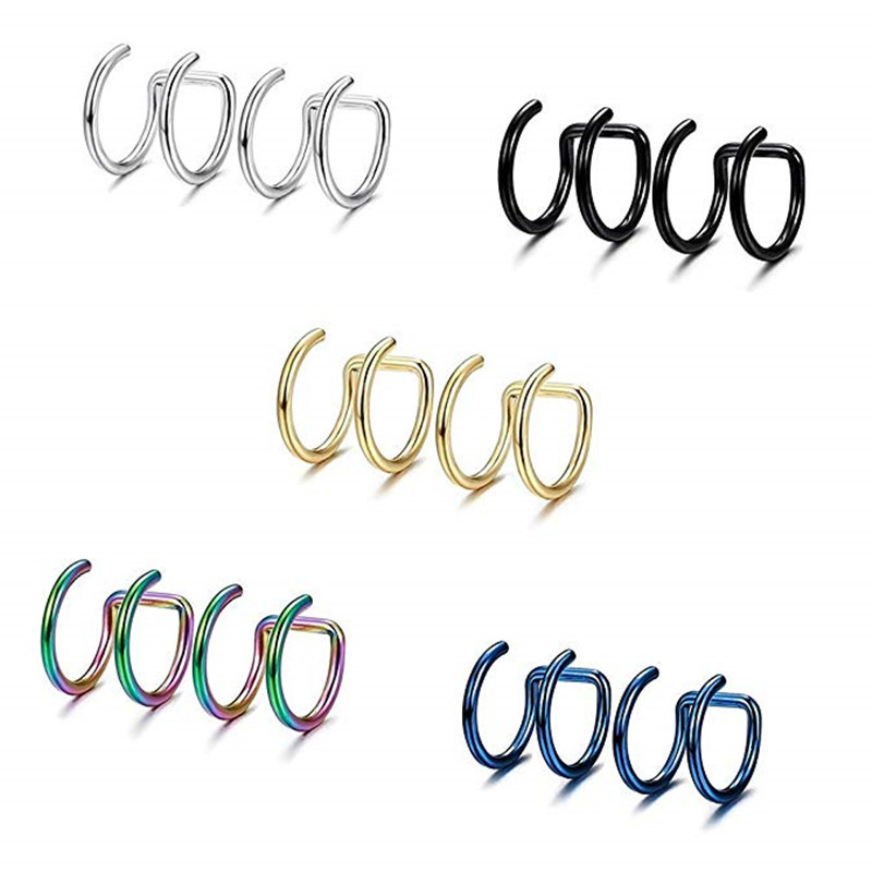 2 Peças de Brincos de Pressão  - Body Jewelry Lip Ring avaliação e preço