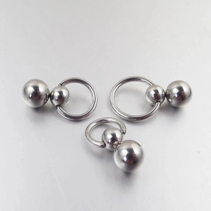 Aço inoxidável Double Ball Pie - Nipple Bar Curved avaliação e preço