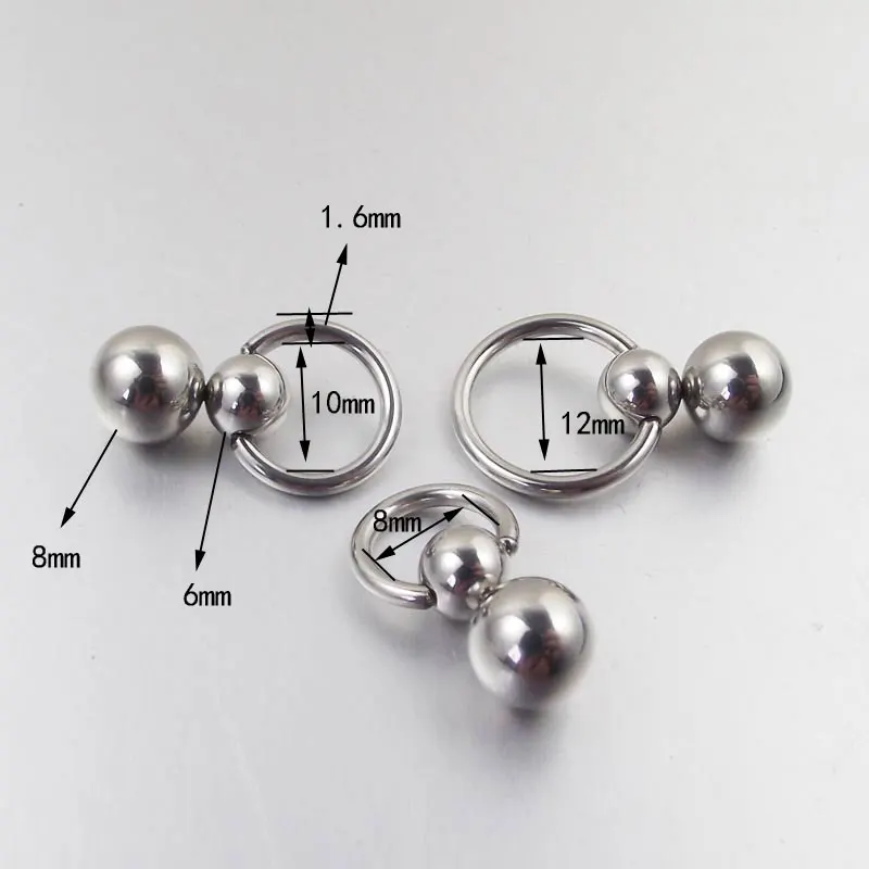 Aço inoxidável Double Ball Pie - Nipple Bar Curved avaliação e preço
