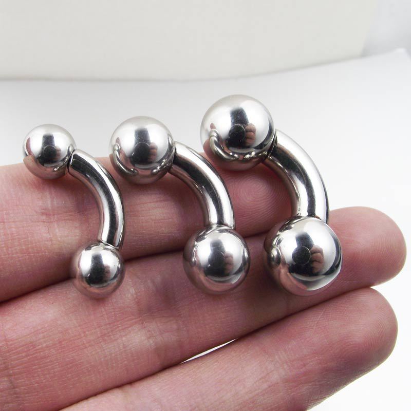 Aço inoxidável Barbell Anéis,  - Nipple Bar Curved avaliação e preço