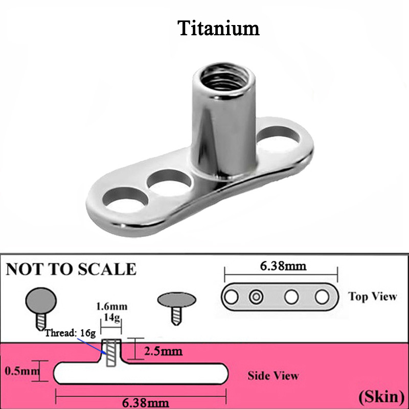 1 peça g23 titânio âncora dérm - Body Jewelry Dermal avaliação e preço