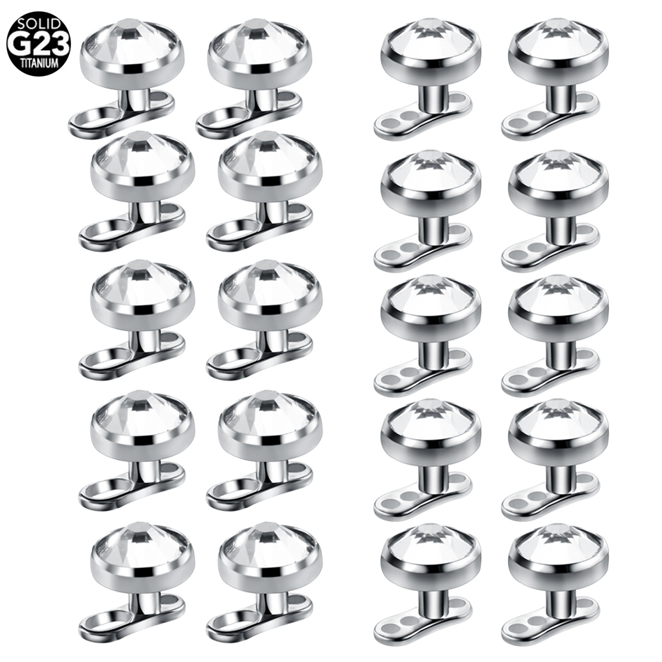 10 pçs/lote titânio micro pier - Body Jewelry Dermal avaliação e preço