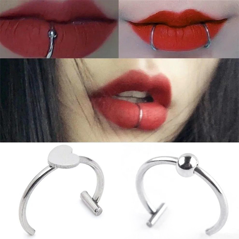 Anel de nariz falso de aço ino - Body Jewelry Lip Ring avaliação e preço