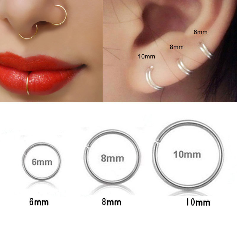 925 anel de prata anel de lábi - Body Jewelry Lip Ring avaliação e preço