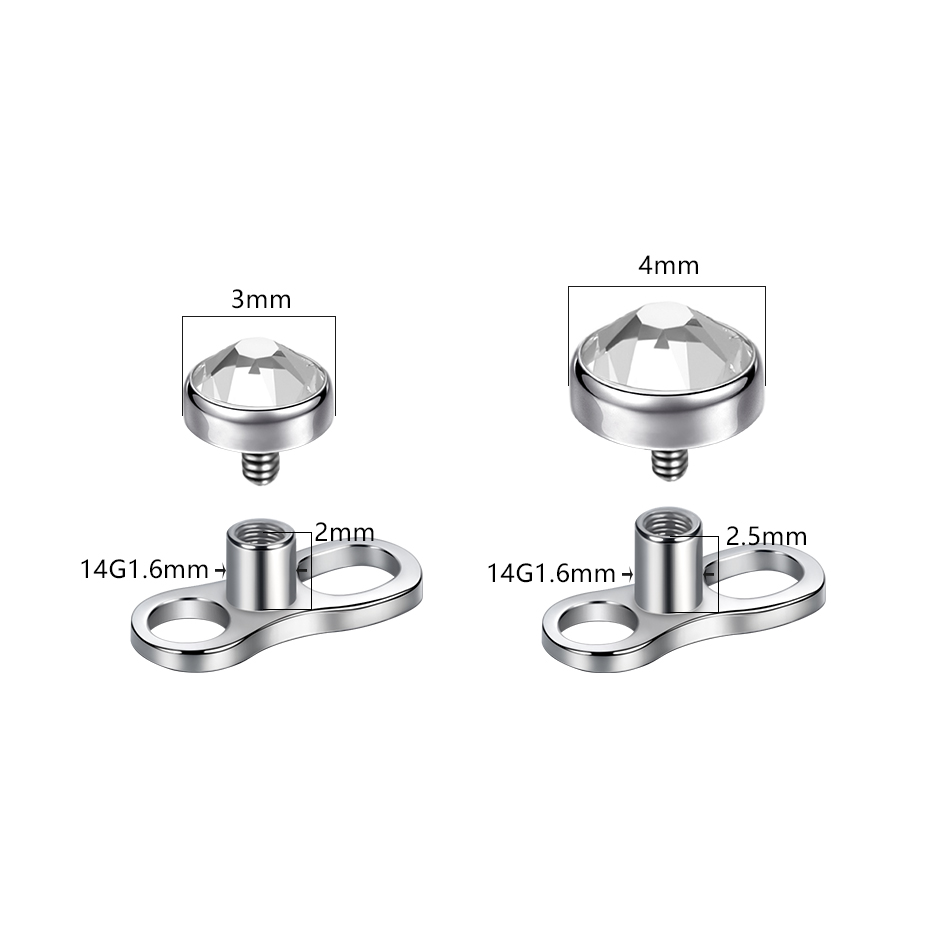 Conjunto de piercings micro dé - Body Jewelry Dermal avaliação e preço