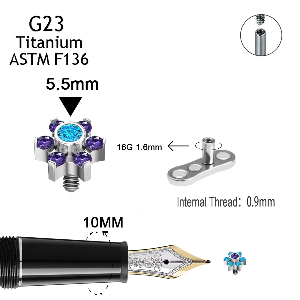 G23 piercings dérmicos de titâ - Body Jewelry Dermal avaliação e preço