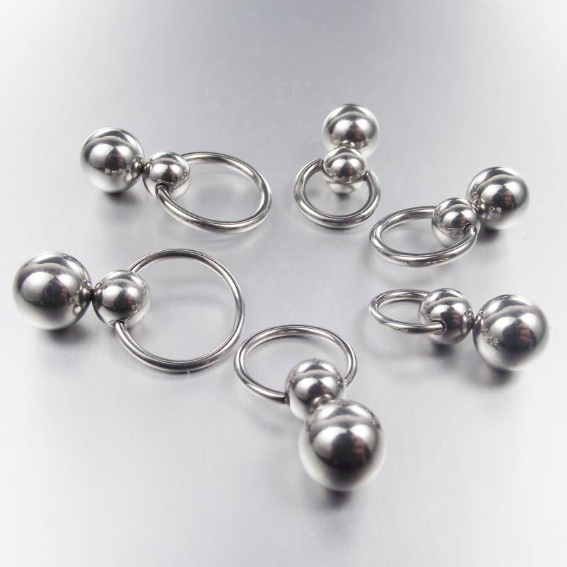 Aço inoxidável bola dupla cucú - Nipple Bar Curved avaliação e preço